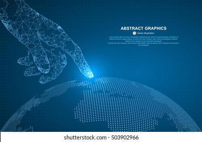 Touch the future, vector illustration of a sense of science and technology.