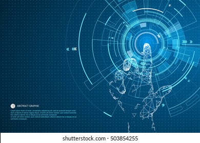 Touch the future,Interface technology, the future of user experience. - Shutterstock ID 503854255