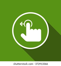 touch gesture flat icon with long shadow. vector illustration