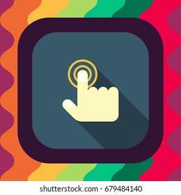 touch gesture flat icon with long shadow, vector illustration