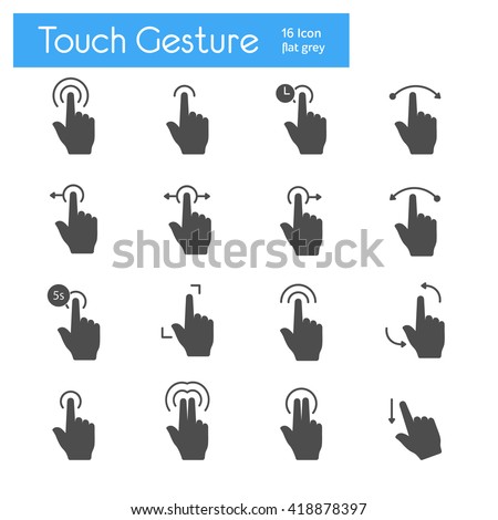 Touch Gesture Flat Icons Black