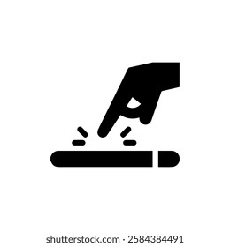 Touch gesture icon in black and white vector