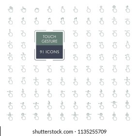 touch gesture icon. touch screen usage icon.