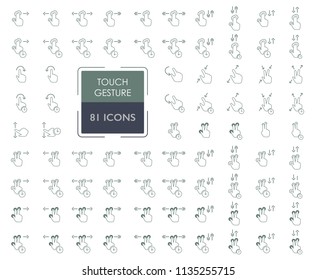 touch gesture icon. touch screen usage icon.