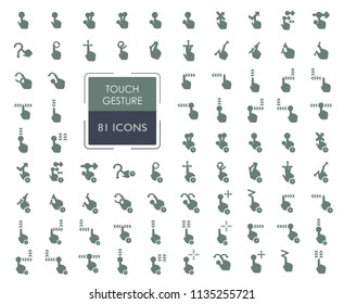 touch gesture icon. touch screen usage icon.