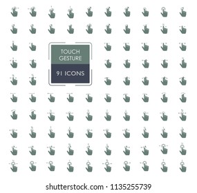 touch gesture icon. touch screen usage icon.