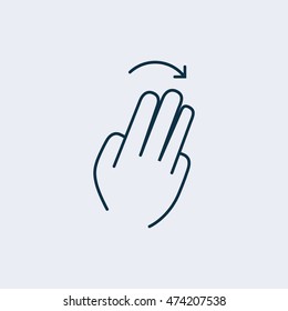 Touch gesture icon for web and mobile. flat design 