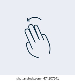 Touch gesture icon for web and mobile. flat design 