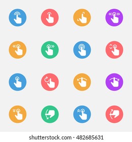 Touch Gesture Icons flat icon 