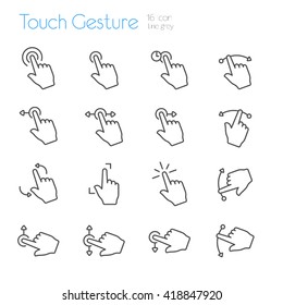 Touch Gesture Icons Line 