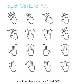 Touch Gesture Icons Line Set