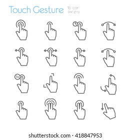 Touch Gesture Icons Line Vector