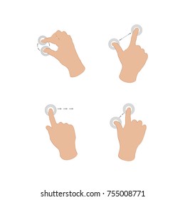 Touch Gesture Icons Line Vector