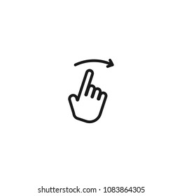 touch gesture line icon on white background