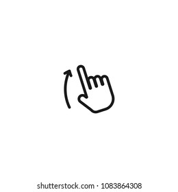 touch gesture line icon on white background
