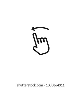 touch gesture line icon on white background