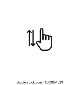 touch gesture line icon on white background