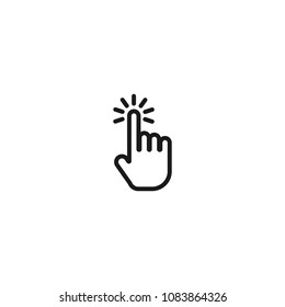 touch gesture line icon on white background