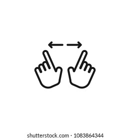 touch gesture line icon on white background