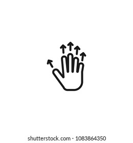 touch gesture line icon on white background