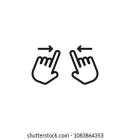 touch gesture line icon on white background