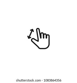 touch gesture line icon on white background