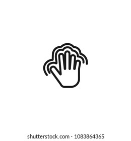 touch gesture line icon on white background