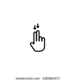 touch gesture line icon on white background