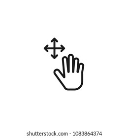 touch gesture line icon on white background