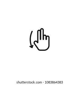 touch gesture line icon on white background