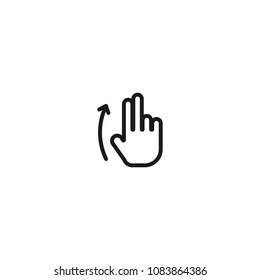 touch gesture line icon on white background