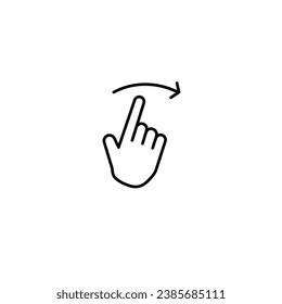 icono de línea de gestos táctil en fondo blanco