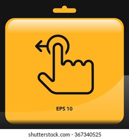 touch gesture move left icon for web and mobile