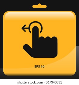 touch gesture move left icon for web and mobile
