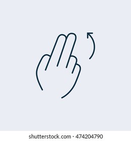 Touch gesture move left icon. vector illustration