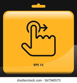 touch gesture move right icon for web and mobile