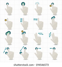 Touch Gestures and Hand Icons