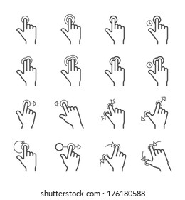 Touch Gestures Icons