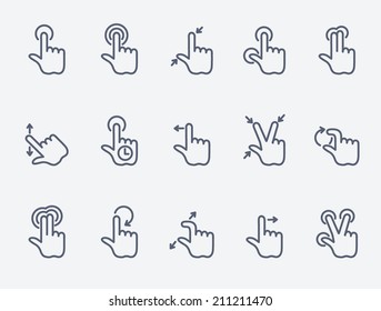 Touch gestures icons