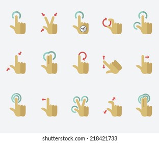 Touch gestures icons
