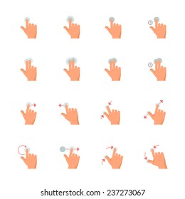 Touch Gestures Icons : Flat Icon Set for Web and Mobile Application