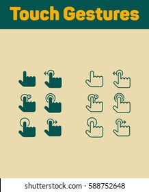 Touch Gestures icons set