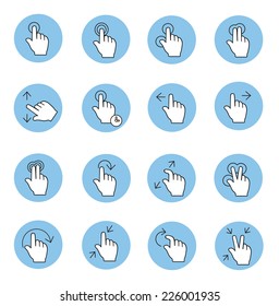 Touch gestures icons vector