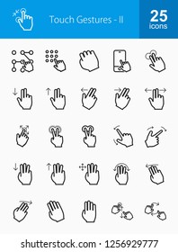 Touch Gestures Line Icons