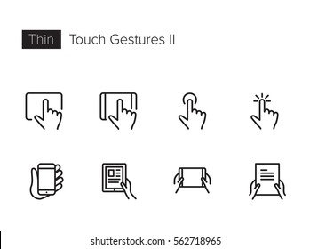 Touch Gestures Thin line Vector Icons set