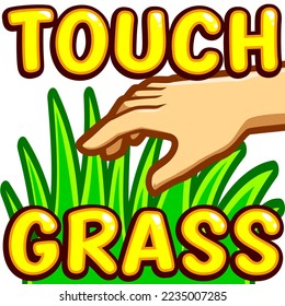 Touch Grass Emote Vector Illustration