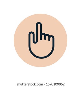 Touch hand finger vector icon. Hand symbol click line icon.