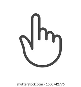 Touch hand icon in outline style isolated on white background. Touch symbol for your web site design, logo, app, UI. Vector illustration, EPS10.