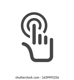 Touch hand icon in outline style isolated on white background. Touch symbol for your web site design, logo, app, UI. Vector illustration, EPS10.