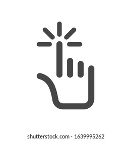 Touch hand icon in outline style isolated on white background. Touch symbol for your web site design, logo, app, UI. Vector illustration, EPS10.